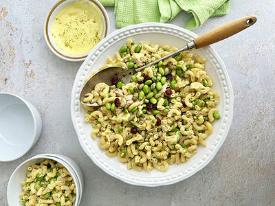 SALADE DE PÂTES, THON ET EDAMAMES